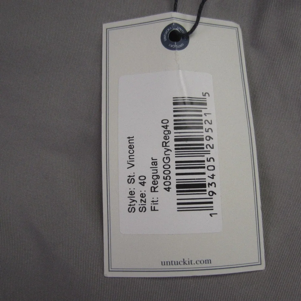 Mens 40x9 UNTUCKit Shorts Gray St. Vincent Chino Casual Golf Flat Front NWT READ